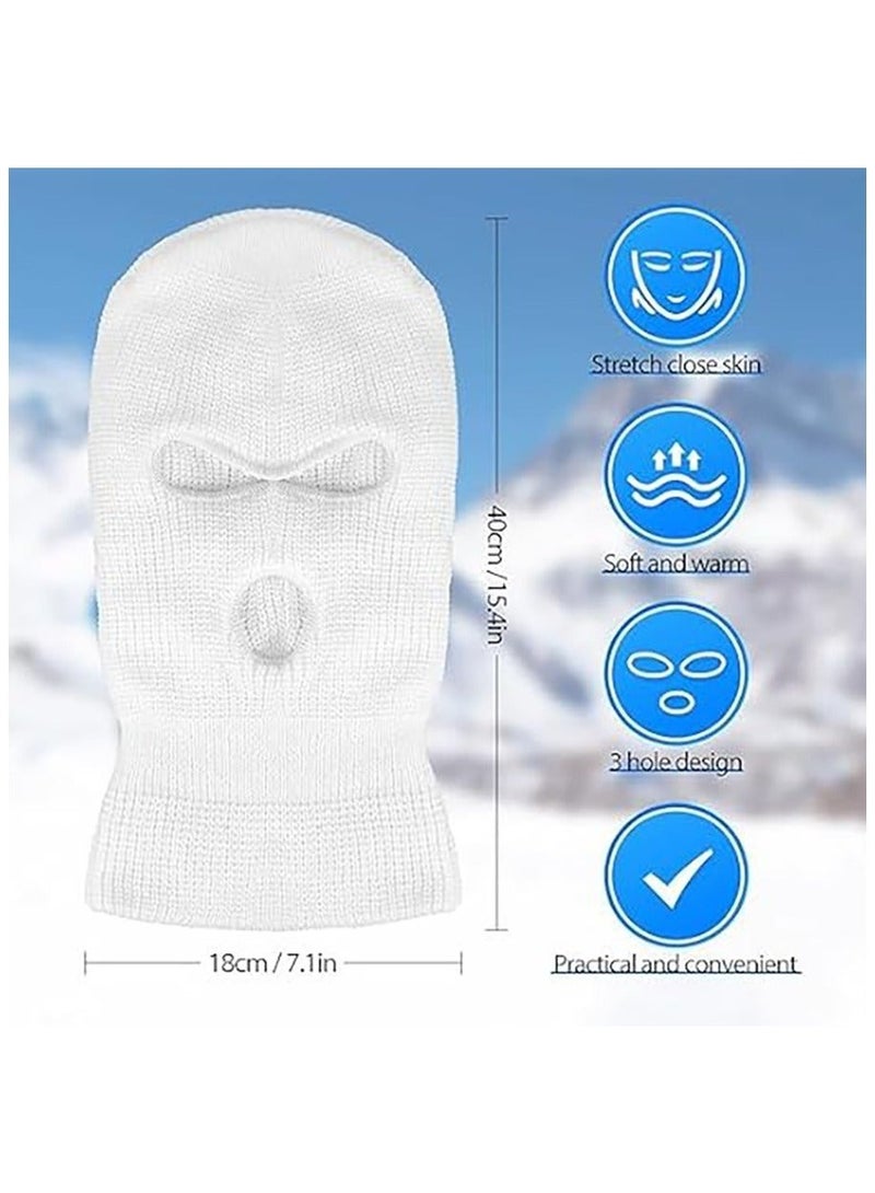 AL RAID 3 Hole Balaclava Full Face Mask Unisex Winter Neck Warm Knitted Balaclava Face Cover for Men Women Outdoor Sport Fishing Skiing One Size Fit All - Image 3