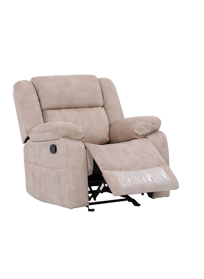 DANUBE HOME Aegon 1Seater Fabric Recliner Modern Design One Seat Relaxing Chair I Comfortable Living Room Furniture L 94x90x101 cm Beige  - Image 3