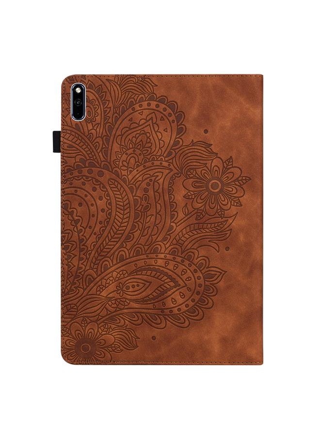 Green Tiger - Case For Huawei MatePad 10.4 Peacock Embossed Pattern TPU + PU Horizontal Flip Leather Case with Holder & Card Slots & Wallet & Sleep / Wake-up Function - Image 1