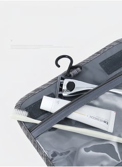 Generic Multifunctional hanging toiletry bag Large capacity travel storage bag Dry and wet separation cosmetic bag Business trip waterproof storage bag  grey  - Image 4