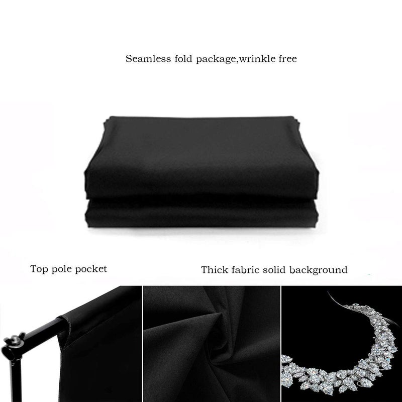 HMTfoto Black Backdrop for Photography Durable Fabric Background Photo Backdrop Video Photography Studio (10x7ft, Black) - Image 5