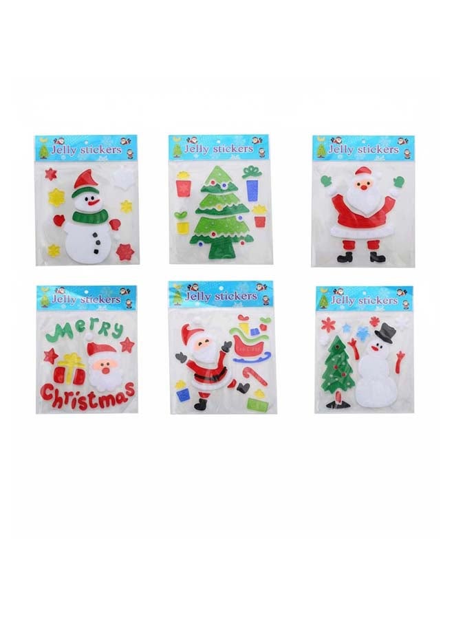 1 x Random Christmas Jelly Stickers – Assorted Festive Window & Wall Stick-On Decorations for Holiday Party & Home Décor - Image 1