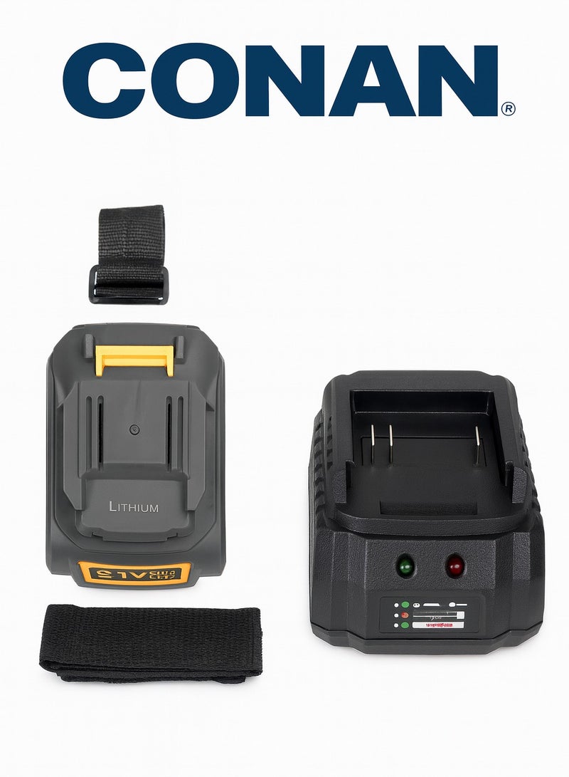 Conan 21V Brushless 1/2" Impact Wrench Kit – 2× 21V 3.0Ah Li-ion Batteries + Fast Charger + Hard Carry Case, 1/2" Anvil with Pin/Ring, Professional Cordless Set for Automotive Wheel Nuts, Workshop & DIY (Model COLW0821B) - Image 4