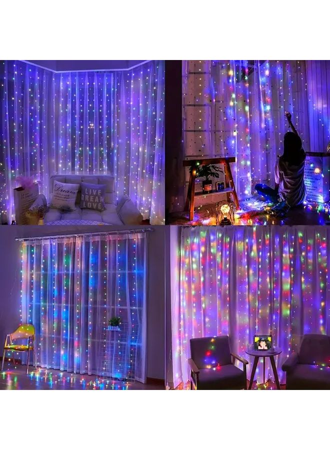Multi Color 100 LEDs Fairy Curtain Lights USB Plug in Indoor Outdoor Hanging Decor - Image 5