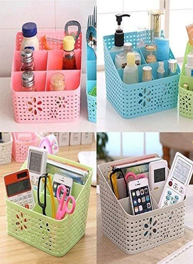 PUTHAK- 5 Compartments Plastic Multipurpose Stand Desk Organiser for Cosmetic, Pen, Mobile, Remote - Image 3