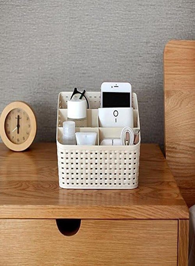 PUTHAK- 5 Compartments Plastic Multipurpose Stand Desk Organiser for Cosmetic, Pen, Mobile, Remote - Image 5