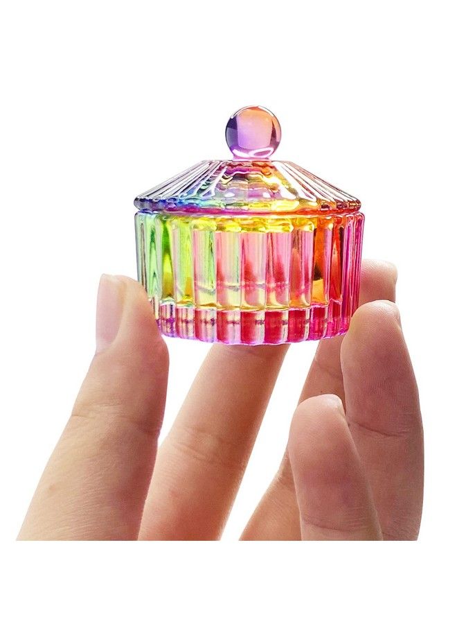 Honey Joy Crystal Colored Glaze Round Shape Acrylic Liquid Powder Glass Dappen Dish Glass Cup W Cap Lid Bowl For Acrylic Nail Art Transparent Kit Napb034Round - Image 5