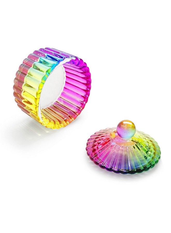 Honey Joy Crystal Colored Glaze Round Shape Acrylic Liquid Powder Glass Dappen Dish Glass Cup W Cap Lid Bowl For Acrylic Nail Art Transparent Kit Napb034Round - Image 3