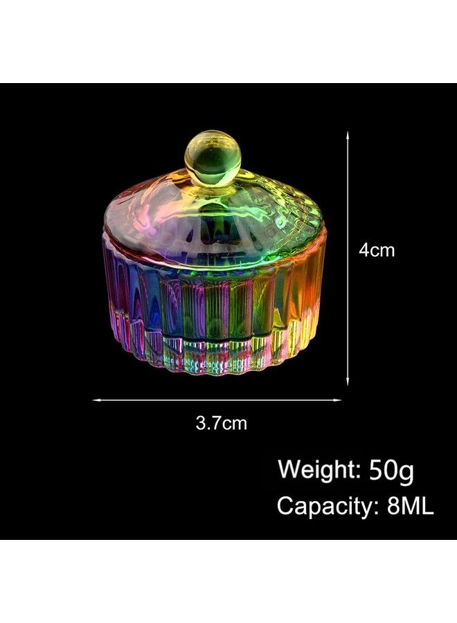 Honey Joy Crystal Colored Glaze Round Shape Acrylic Liquid Powder Glass Dappen Dish Glass Cup W Cap Lid Bowl For Acrylic Nail Art Transparent Kit Napb034Round - Image 4
