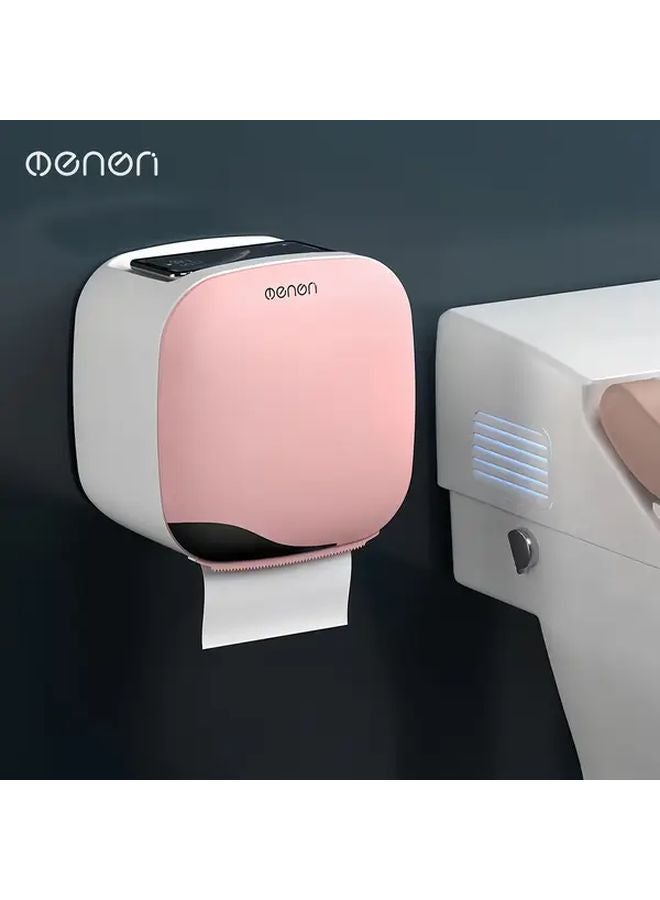 Grey No Drill Bathroom Tissue Holder Waterproof Plastic Toilet Paper Dispenser - Image 3