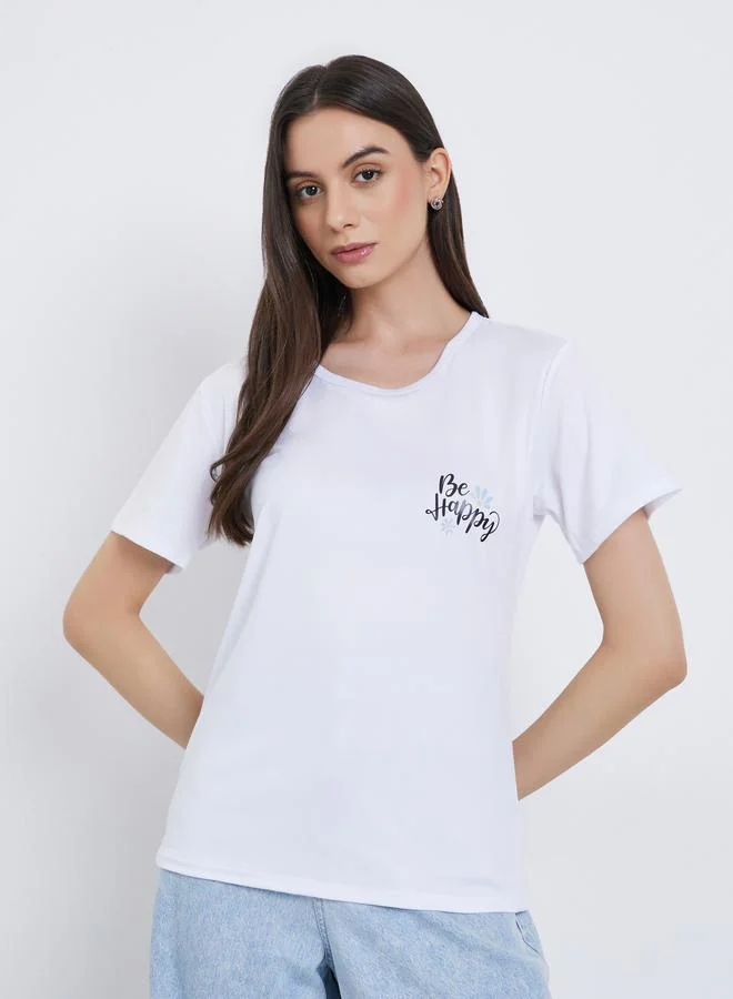 Take Two Take Two Slogan Print Regular Fit T-Shirt