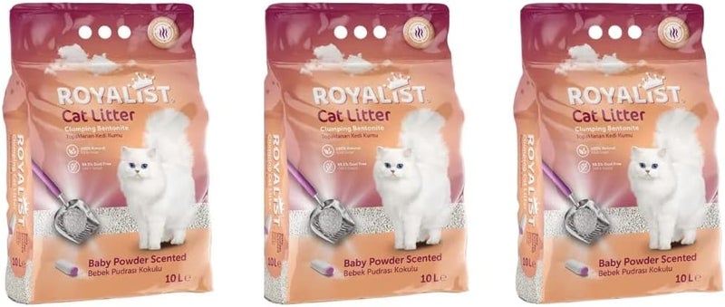 ROYALIST Cat Litter Baby Powder Scented 10L Pack of 3 - Image 2
