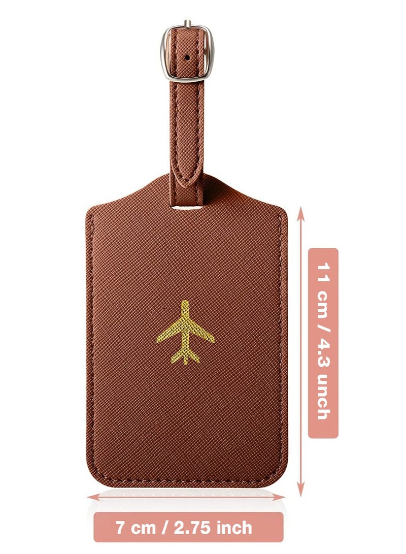 Passport Covers and Luggage Tags, Passport Holder Travel Suitcase Tag (Brown) - Image 4