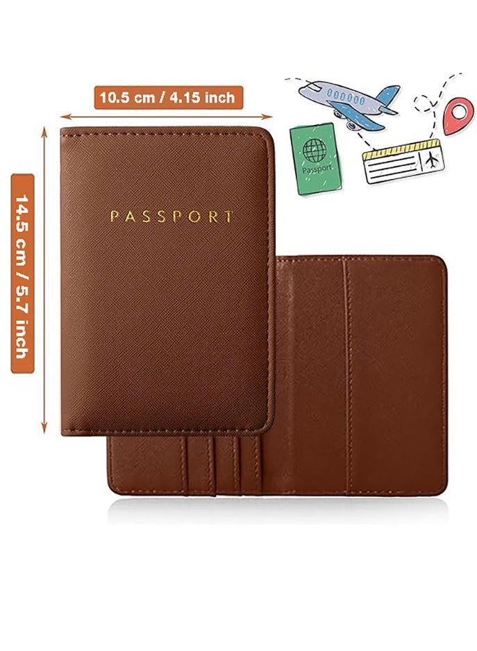 Passport Covers and Luggage Tags, Passport Holder Travel Suitcase Tag (Brown) - Image 2