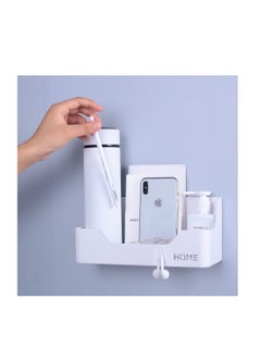 Excefore Storage Caddy Shelf, Bedside Shelf Accessories Organizer, Wall Mount Self Stick On, Suitable for Home, Office, Bedroom Décor (Box Type)  - Image 1