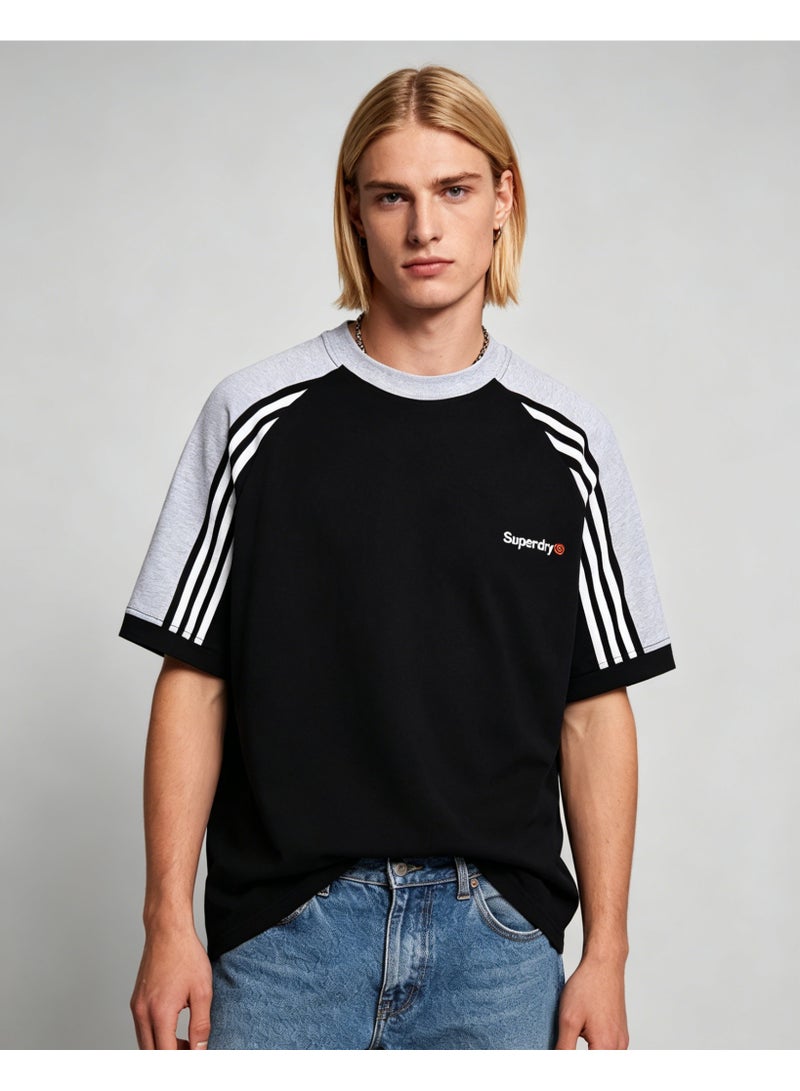 سوبر دراي Superdry street skateboard wind shoulder striped round neck T-shirt loose versatile short-sleeved shirt - Image 5