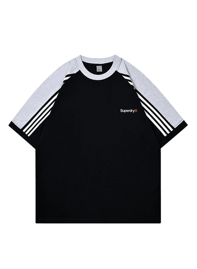 سوبر دراي Superdry street skateboard wind shoulder striped round neck T-shirt loose versatile short-sleeved shirt - Image 3