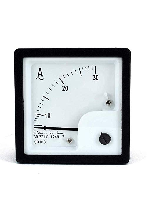 Generic ESPtronics Analog Ampere Meter 030A 72mm Ac for Home Monitor Panel Indicator Stabilizer Analog Volt Meter Square Type Analog Ampere Meter AC 0 to 30 Ampere  - Image 1
