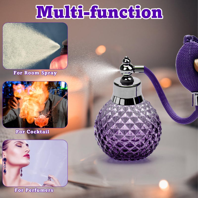 Coolrunner Crystal Art Vintage Style Refillable Perfume Atomizer Long Spray Bottle 100ml(Purple) - Image 3