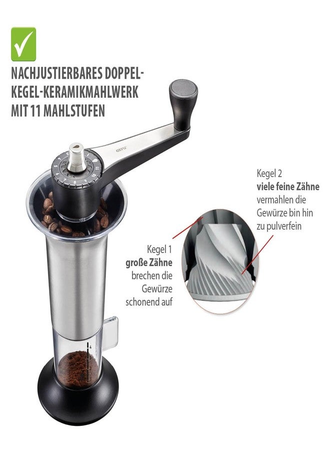 GEFU Handheld Coffee Grinder with Adjustable Ceramic Grinding Gear - Image 4