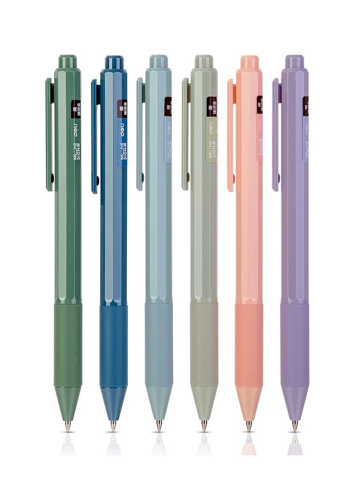 Deli Nusign NS559 Rotating Gel Pen with Tungsten Carbide Tip - 0.5mm Black Ink, 12pcs, 12-Facet Grip & Anti-Roll Design  - Image 1