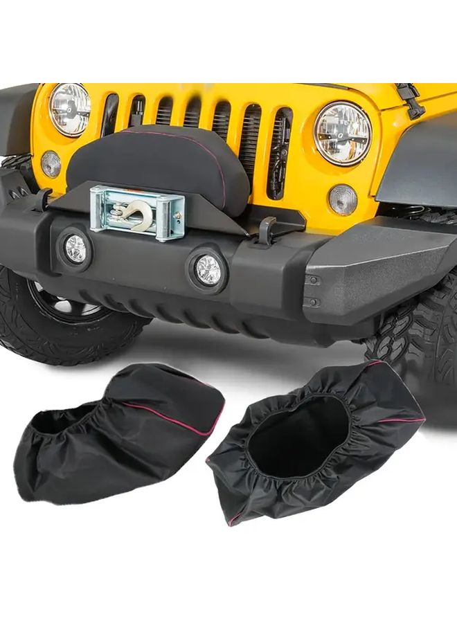 Heavy Duty Black Winch Cover Oxford Cloth Drawstring Closure Outdoor Protection - Image 4