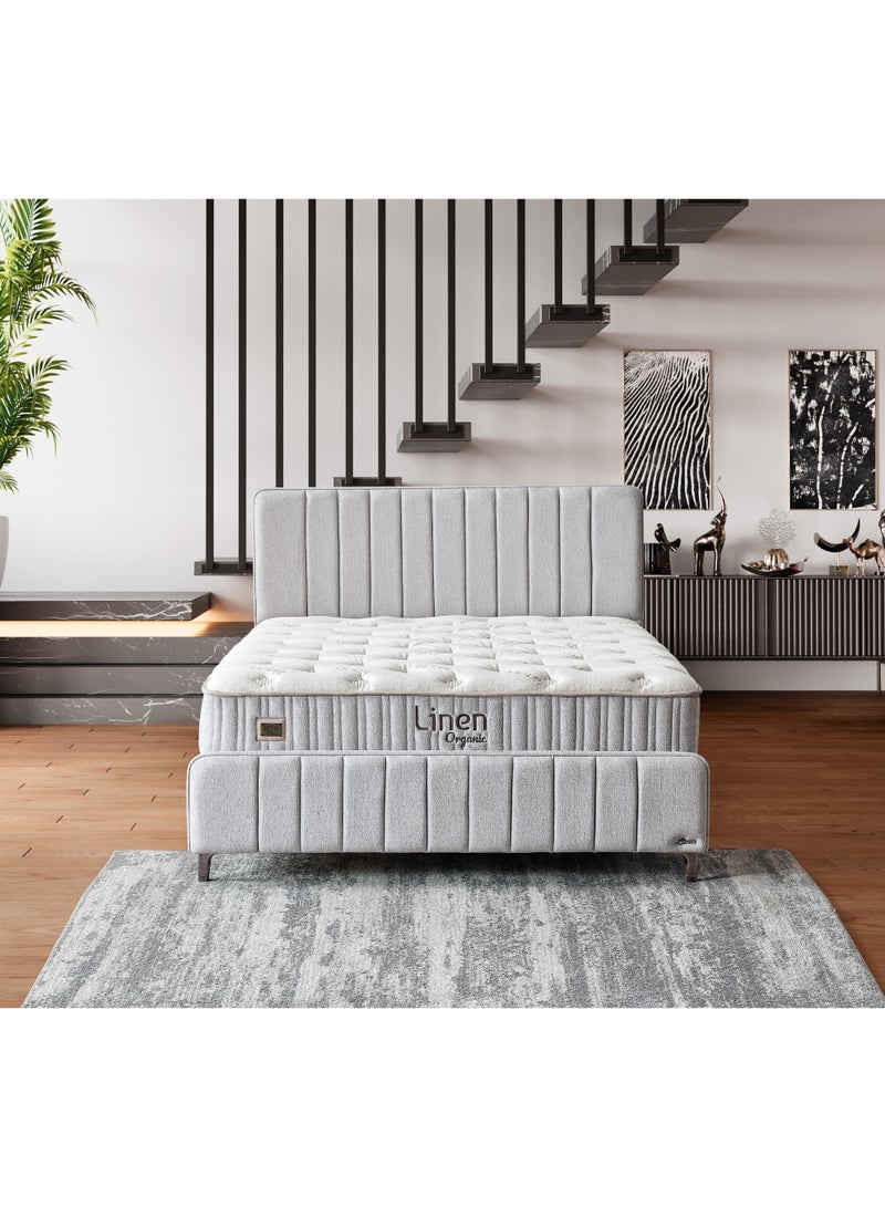 أمسى مرتبة لينين أورجانيك بوكيت معزول الفاخرة - ارتفاع 30 سم، قماش كتان طبيعي، سوست منفصلة لدعم مثالي، تهوية فائقة، نعومة متوسطة، نوم صحي ومريح، صديقة للبيئة - Image 3