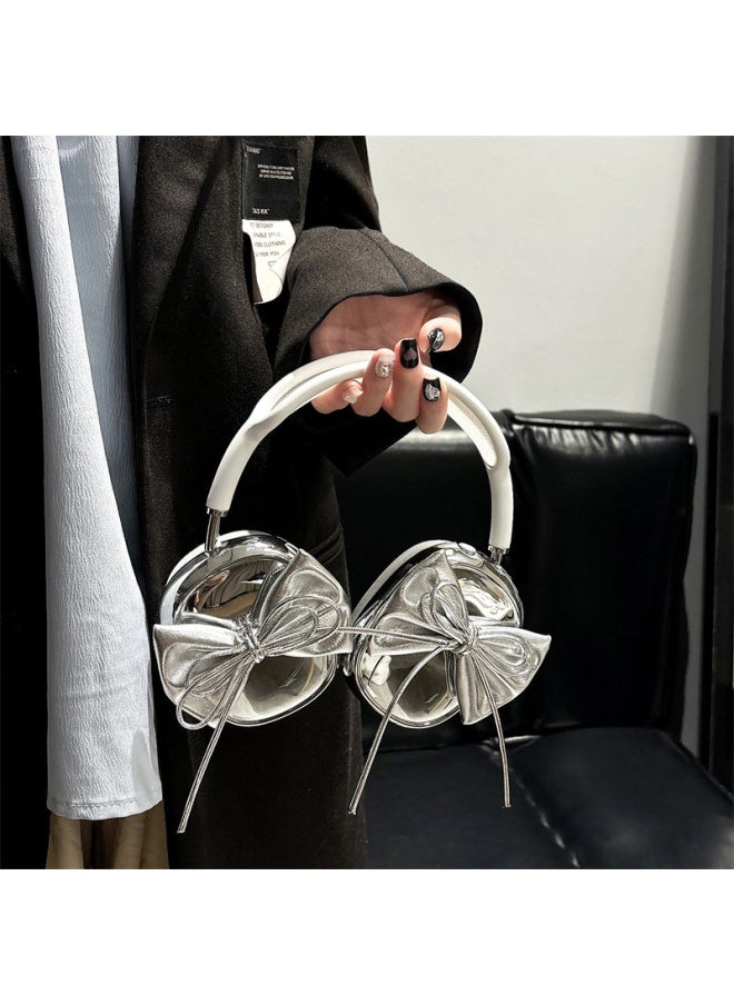 Electroplated Bowknot Personalized For Apple AirPods Max Headset Case For AirPods Max Soft-Color:Electroplated Silver-bow]-Applicable Model:AirPods Max