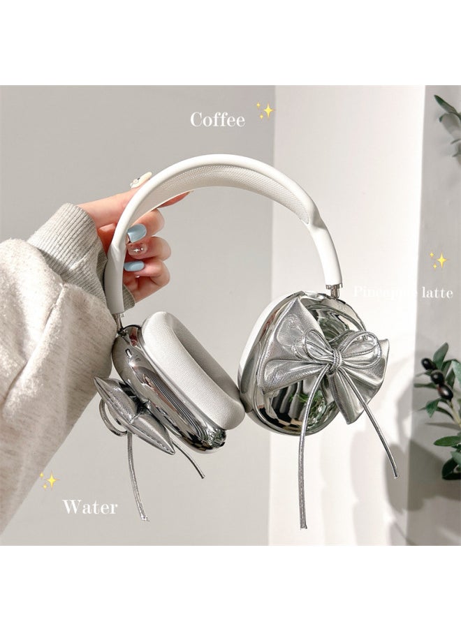 Electroplated Bowknot Personalized For Apple AirPods Max Headset Case For AirPods Max Soft-Color:Electroplated Silver-bow]-Applicable Model:AirPods Max