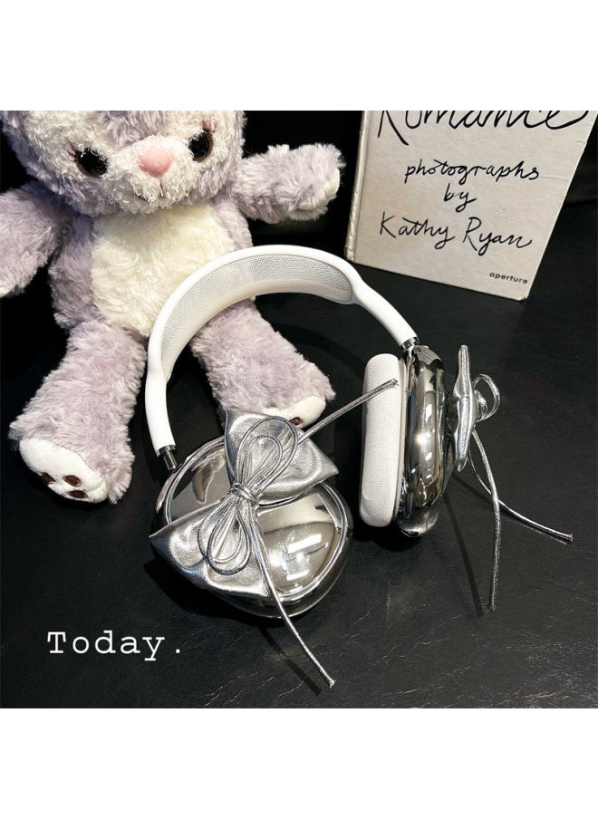 Electroplated Bowknot Personalized For Apple AirPods Max Headset Case For AirPods Max Soft-Color:Electroplated Silver-bow]-Applicable Model:AirPods Max