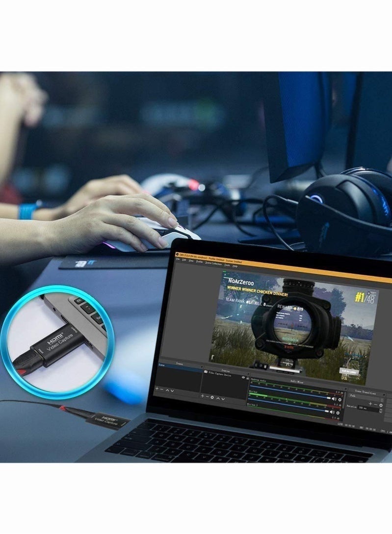 Bukela 4K HDMI Video Capture Card, HDMI to USB 3.0 Record Capture Device, 1080P 60FPS Record Capture Device Adapter, HD HDMI Video Capture Card Hdmi to USB Capture Card 1080p Game Live Video Recording OBS - Image 4