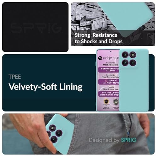 SPRIG Compatible with Moto Edge 60 Pro Premium Skintone Back Cover Drop Tested Shock Proof Mobile Case for Men, Women, Boys and Girls with Camera Protection (Light Green) - Image 2