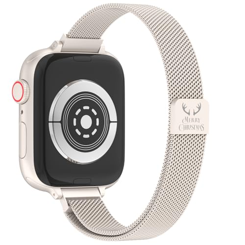 MARGE PLUS Slim Milanese Loop Compatible with Apple Watch Band for women 41mm 40mm 38mm 42mm 46mm 45mm 44mm, Stainless Steel Magnetic Mesh Strap work on iWatch Series 11 10 9 8 7 6 5 4 3 & SE 3 2 1 - Image 1