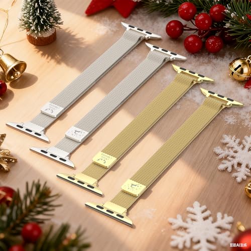 MARGE PLUS Slim Milanese Loop Compatible with Apple Watch Band for women 41mm 40mm 38mm 42mm 46mm 45mm 44mm, Stainless Steel Magnetic Mesh Strap work on iWatch Series 11 10 9 8 7 6 5 4 3 & SE 3 2 1 - Image 2