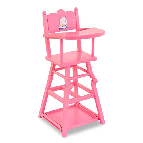 Corolle Baby Doll High Chair 2in1 Design fits 14 and 17 Baby Dolls Pink - Image 1