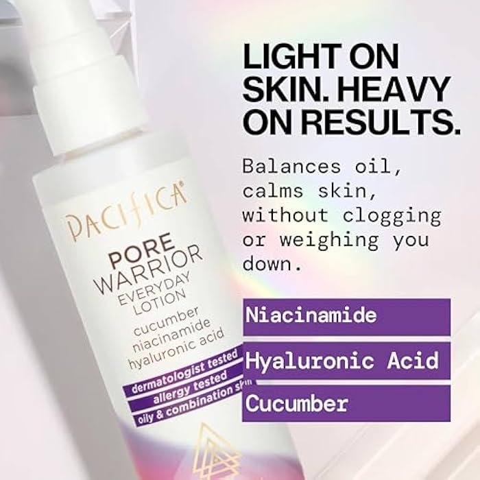 Pacifica Pore Warrior Everyday Face Lotion Acne Fighting - Niacinamide, Cucumber and Hyaluronic Acid1.7 oz - Image 3