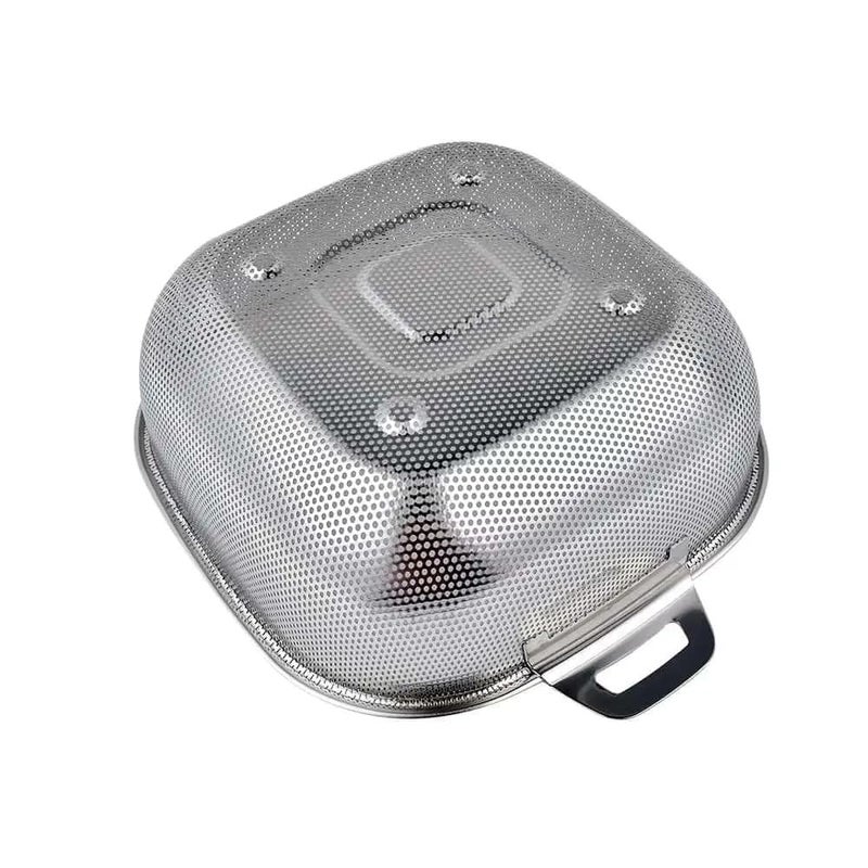 SENTAVIL Stainless Steel SquareShaped Rice Cleaning Baskets for Fruits and Vegetables Perfect for Pasta Noodles and Tools Raise The Basket for Your Washing Bowl Drain Basin1 pc SilverColor - Image 3