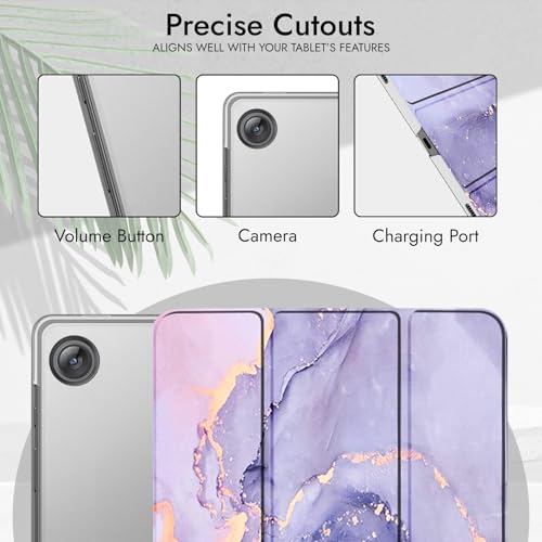 Robustrion Cover for Samsung Galaxy Tab A11 Plus Cover Case 11 inch, Flip Cover Case for Samsung Galaxy Tab A11 Plus Cover/Tab A11+ Tablet Cover with Translucent Back - Marble Lilac - Image 5