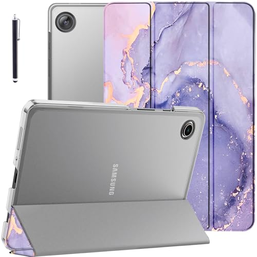 Robustrion Cover for Samsung Galaxy Tab A11 Plus Cover Case 11 inch, Flip Cover Case for Samsung Galaxy Tab A11 Plus Cover/Tab A11+ Tablet Cover with Translucent Back - Marble Lilac - Image 1