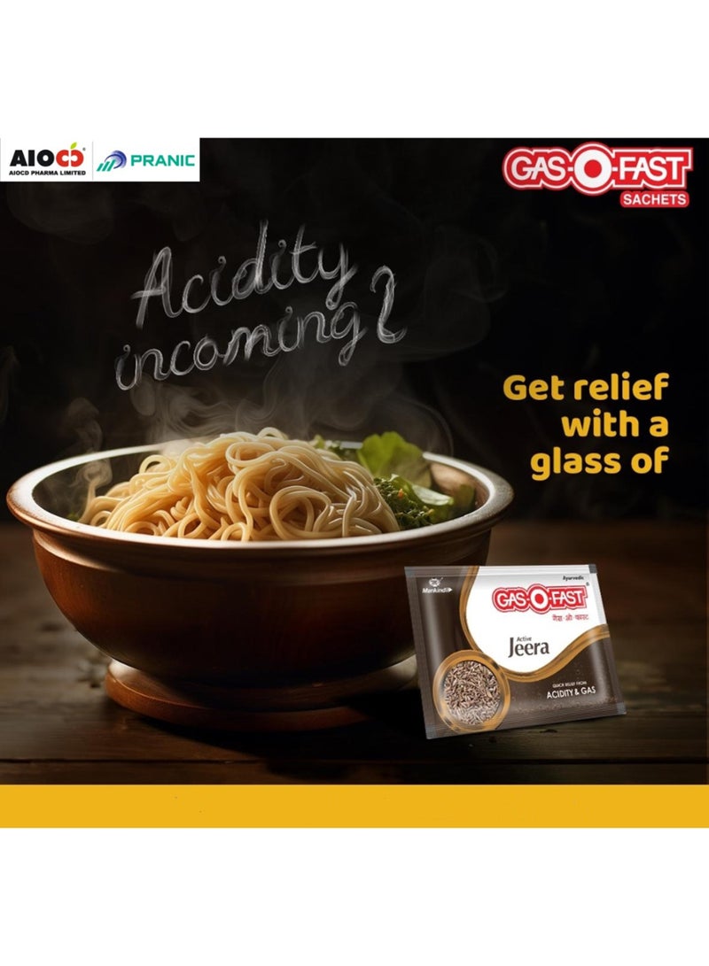 Mankind Gas-O-Fast Active Jeera for Acidity & Indigestion Relief, Instant Cooling Formula, Sachet Pack – 5 g x 6 Sachets - Image 2