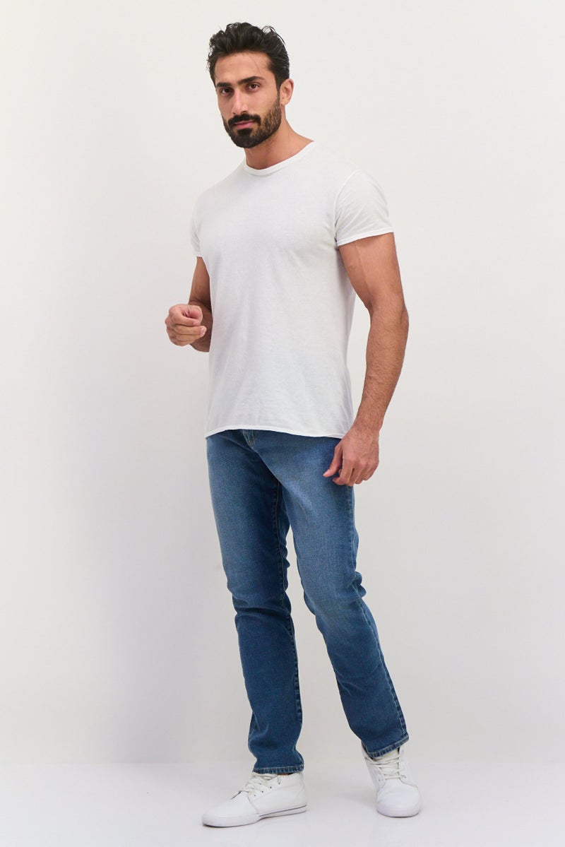 GAP Men Straight Taper Fit Washed Stretchable Denim, Blue - Image 3