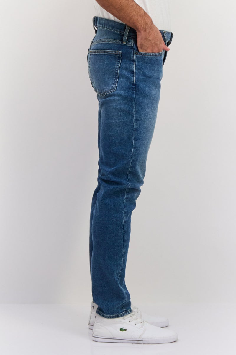 GAP Men Straight Taper Fit Washed Stretchable Denim, Blue - Image 2