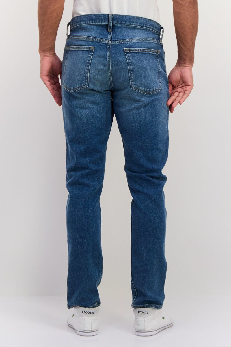 GAP Men Straight Taper Fit Washed Stretchable Denim, Blue - Image 4