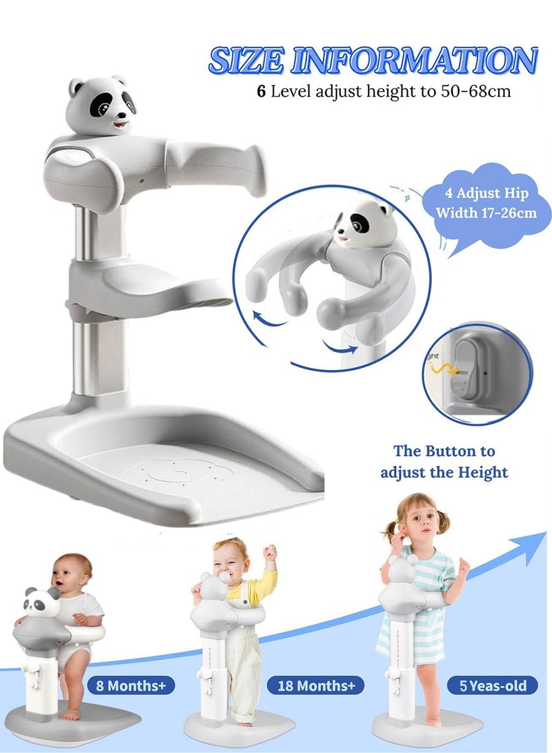 مس تيارا حامل استحمام للأطفال مع مقعد صغير قابل للفصل، محطة استحمام باندا قابلة لتعديل الارتفاع مع قاعدة غير قابلة للانزلاق، مساعد استحمام محمول، حامل استحمام ذكي لتدفق المياه، حامل استحمام باندا قابل للعناق للأطفال الرضع والأطفال الصغار - Image 5