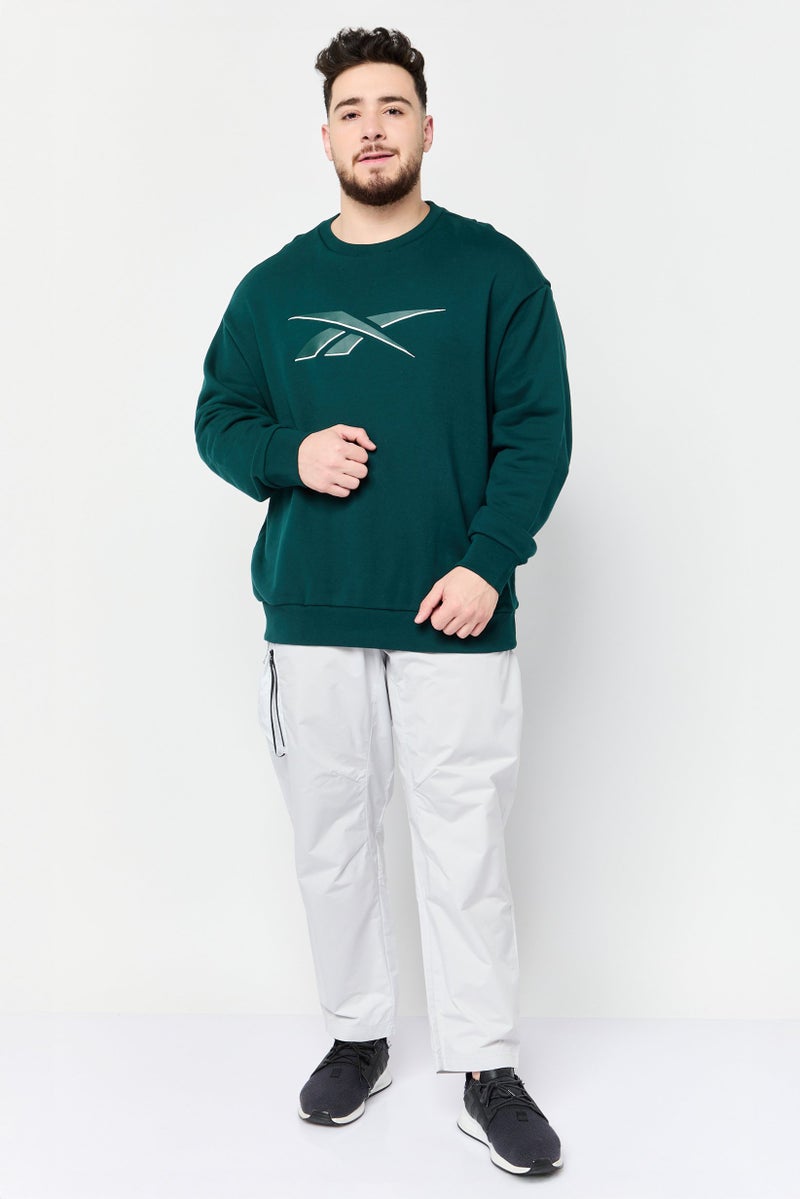 Reebok Men Sportswear Fit Long Sleeve Outdoor Sweatshirt, Forest Green - Image 2