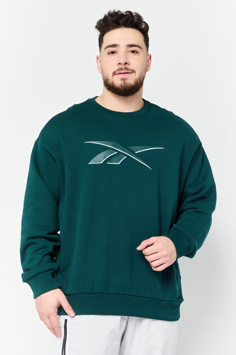 Reebok Men Sportswear Fit Long Sleeve Outdoor Sweatshirt, Forest Green - Image 1