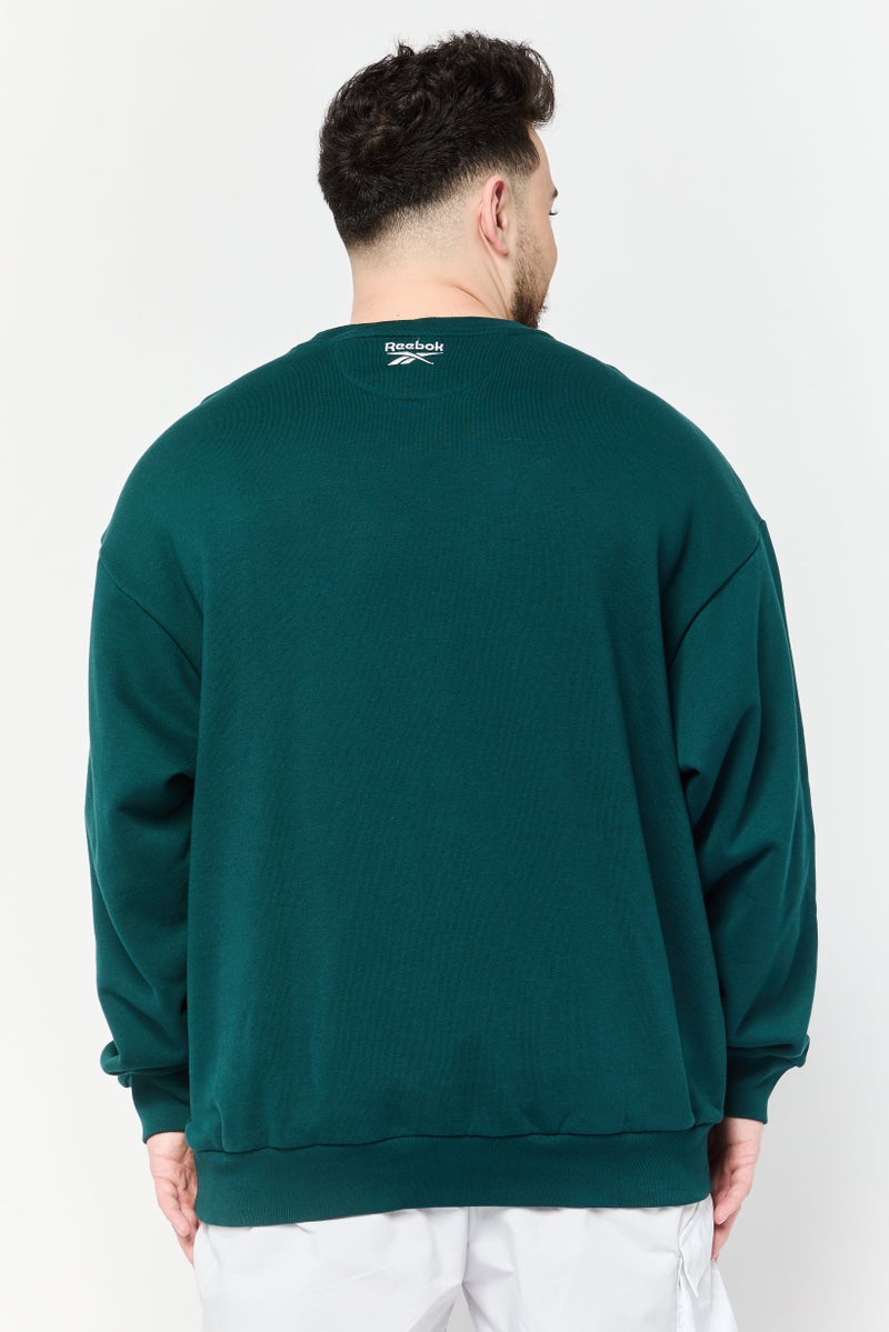 Reebok Men Sportswear Fit Long Sleeve Outdoor Sweatshirt, Forest Green - Image 4