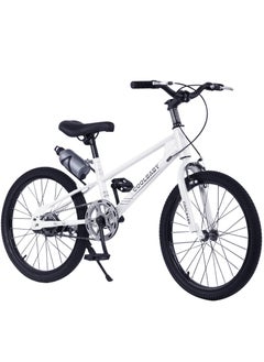 Cool Baby COOLBABY High carbon steel frame adjustable height double brake mountain bike for teenagers.White  - Image 1