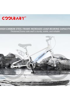 Cool Baby COOLBABY High carbon steel frame adjustable height double brake mountain bike for teenagers.White  - Image 3