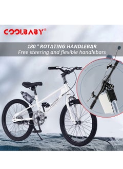 Cool Baby COOLBABY High carbon steel frame adjustable height double brake mountain bike for teenagers.White  - Image 4